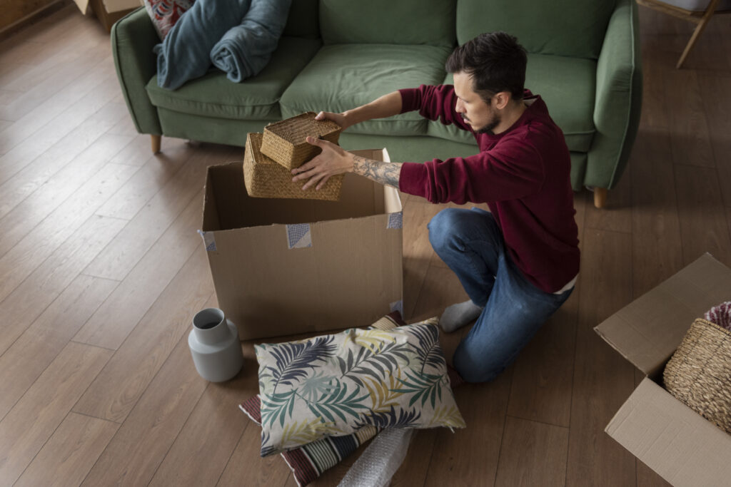 CPM Moving team packing boxes during an emergency move