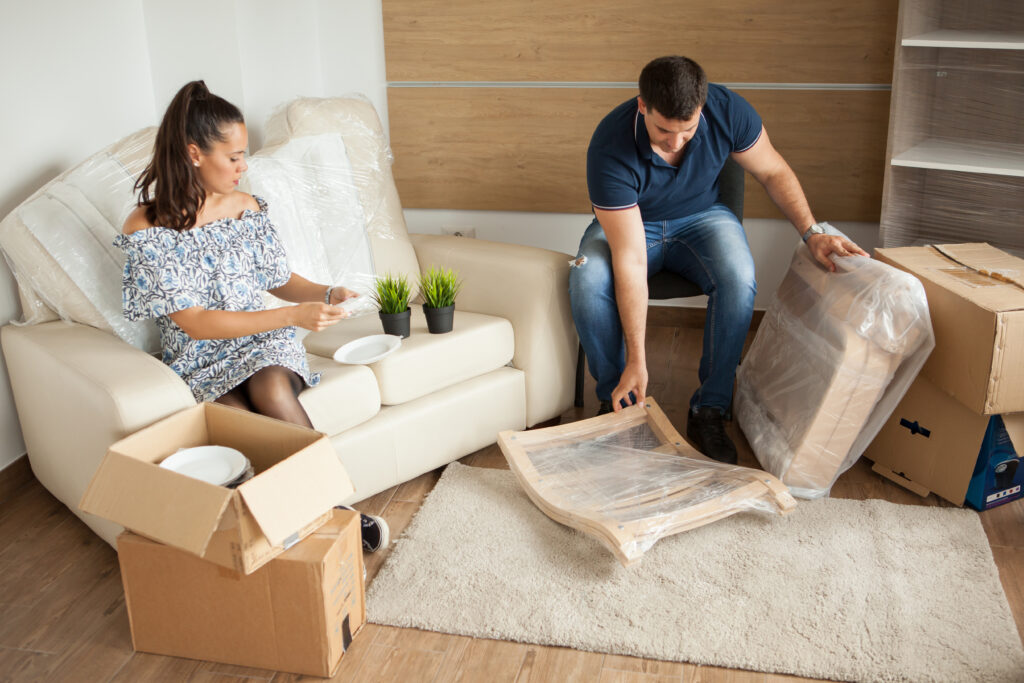 Happy family using same day moving services in Canada